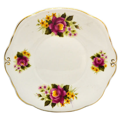 Duchess Bone China 344 Red and Yellow Roses Cake Plate