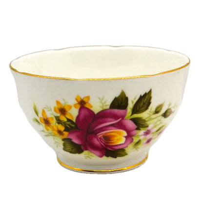 Duchess Bone China 344 Red and Yellow Roses Open Sugar Bowl