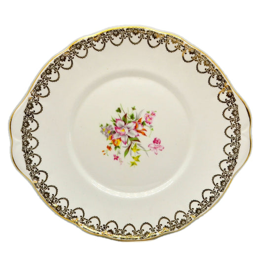 Vintage 1940 Duchess Floral China Cake Plate
