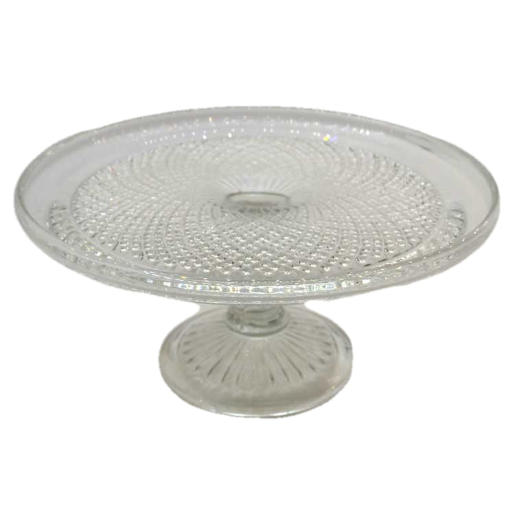 Vintage Tall Quarter Molded English Glass Cake Stand – Vintage ...