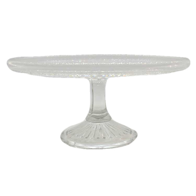 English tri-molded tall glass cake stand or tazza stand