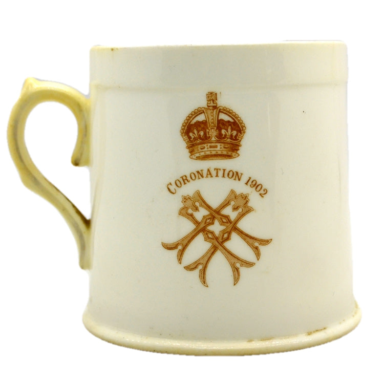 1902 Edward VII & Alexandra Coronation Doulton China Mug