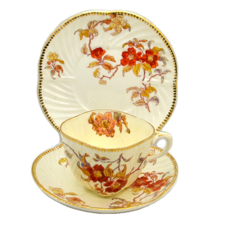 Antique Skelson & Plant Floral China Teacup Trio Rd No 170842 1892