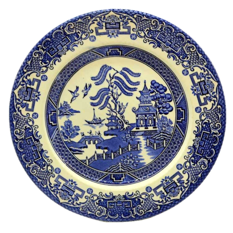 english ironstone old willow plate