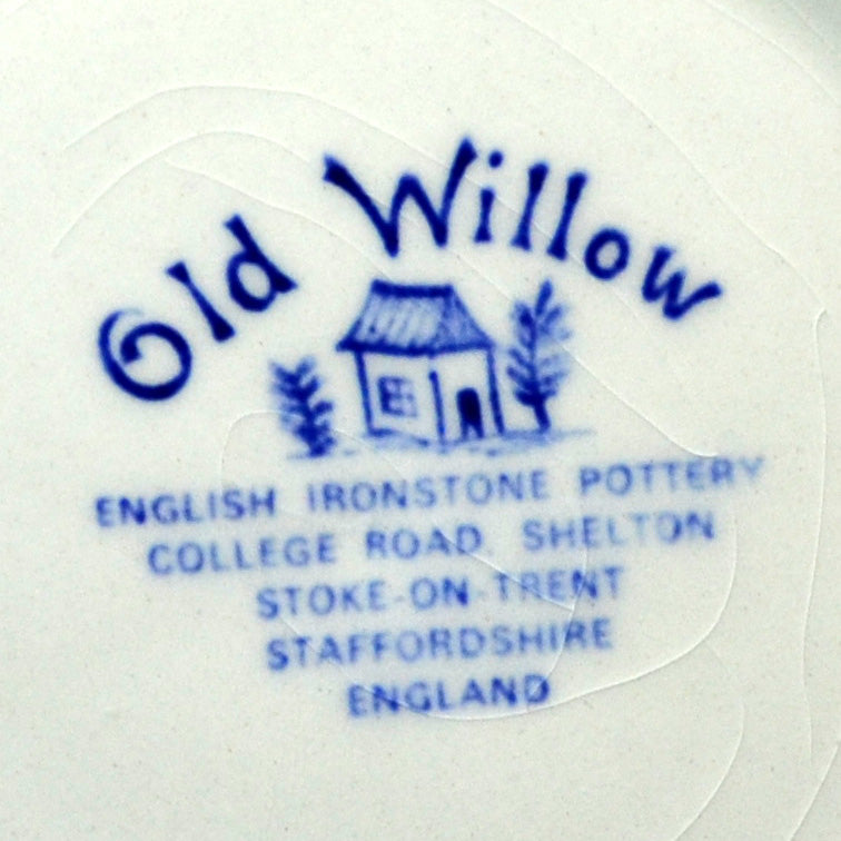 English Ironstone Pottery Old Willow China Small Dessert Bowl