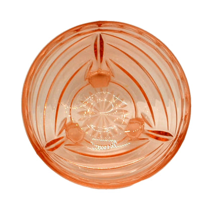 Mid Century English Pink Rose Glass Grapefruit Bowl