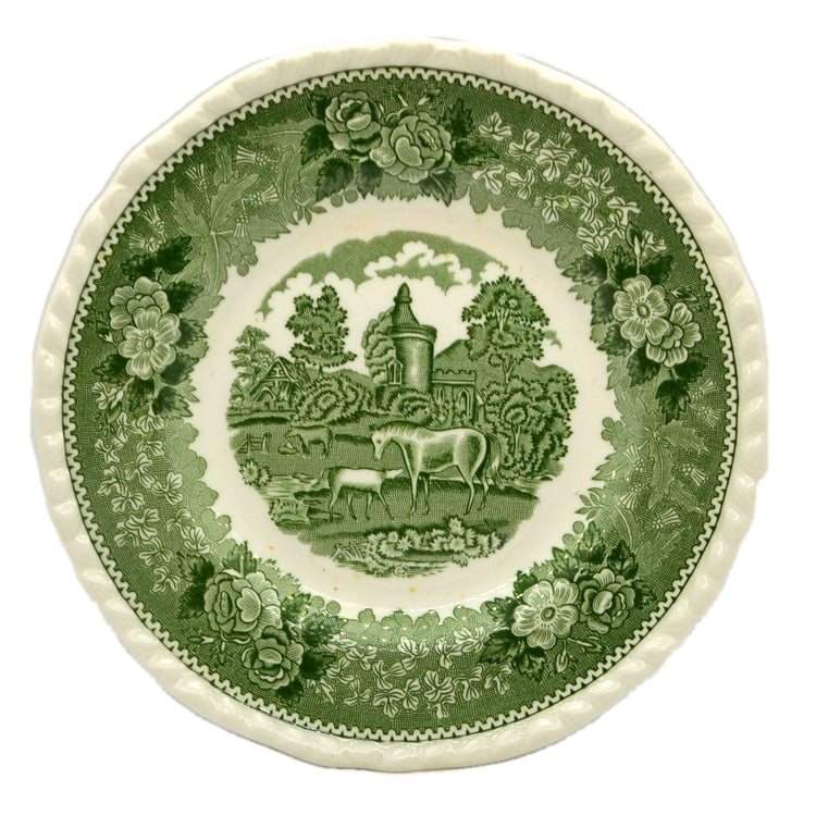 Adams English Scenic Green and White China Side Plate