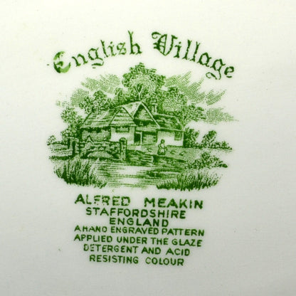 Alfred Meakin English Village Green and White China Platter