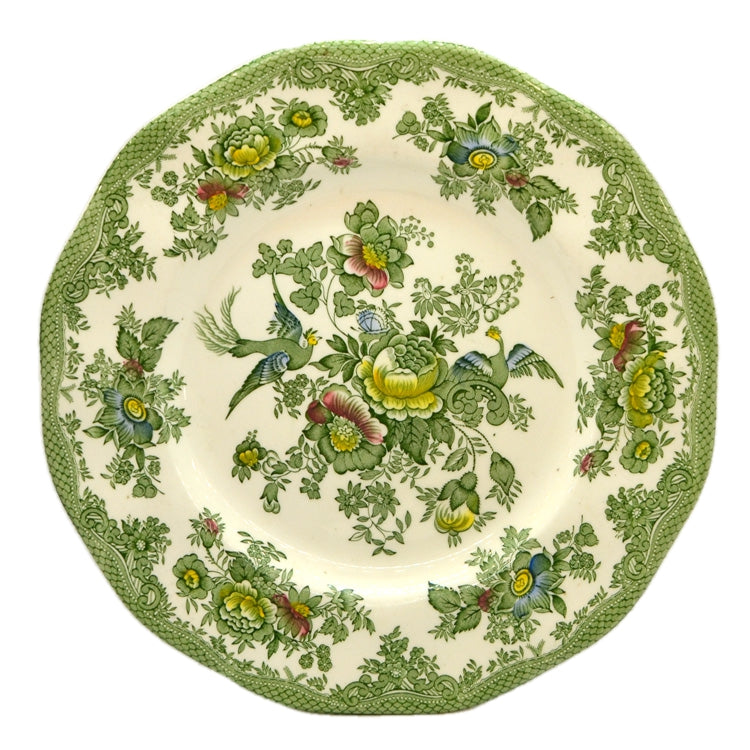 Enoch Wedgwood Oriental Pheasants Green and White China Dinner Plate