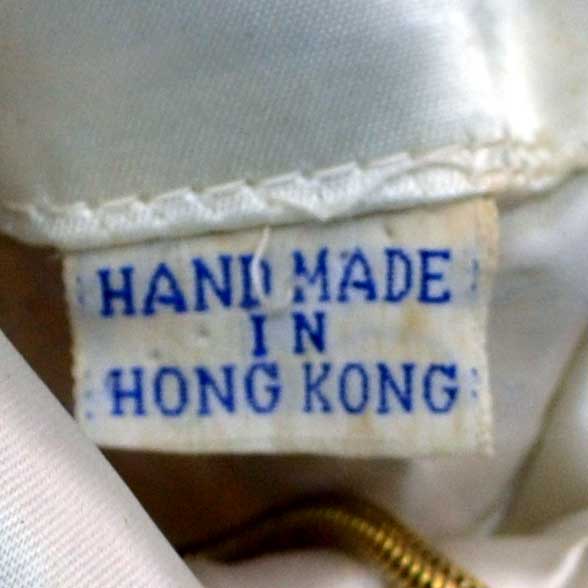 vintage evening bag label
