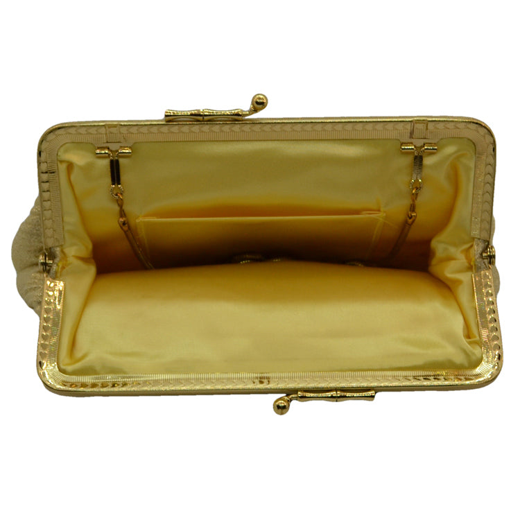 superb vintage gold Lame clutch bag