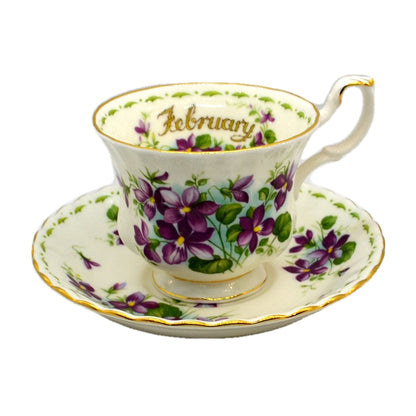 Royal Albert Flowers of the Month Series Floral China Tea Cup Violets February