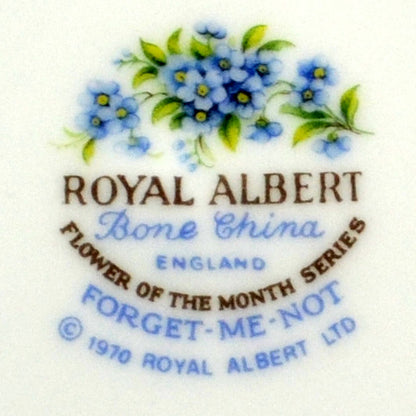 Royal Albert Flowers of the Month Series Floral China Teacup and Saucer Forget Me Not 