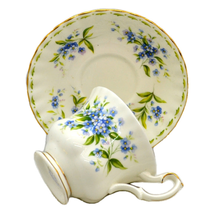 Royal Albert Flowers of the Month Series Floral China Teacup and Saucer Forget Me Not 