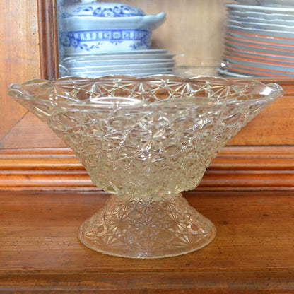 fruit bowl vintage mid century english pressed glass