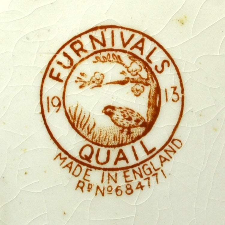 Furnivals Quail Brown & White China Jug Rd 684771