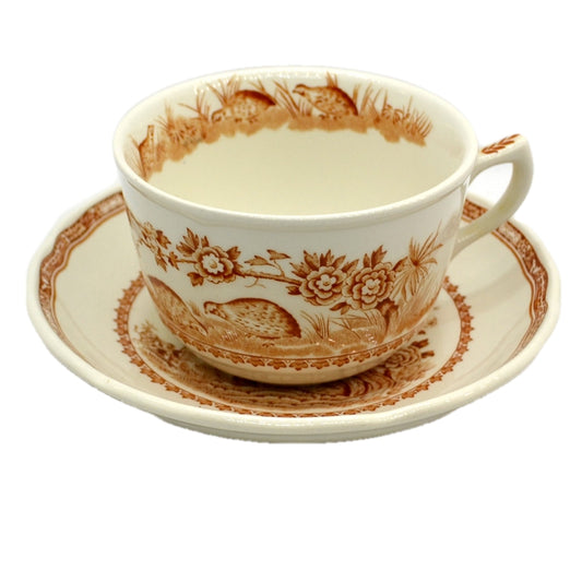 Furnivals Quail Brown & White China Tea Cup and saucer Rd 684771