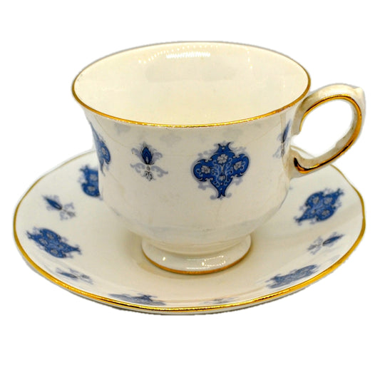 Gainsborough China Blue and White Teacup and Saucer