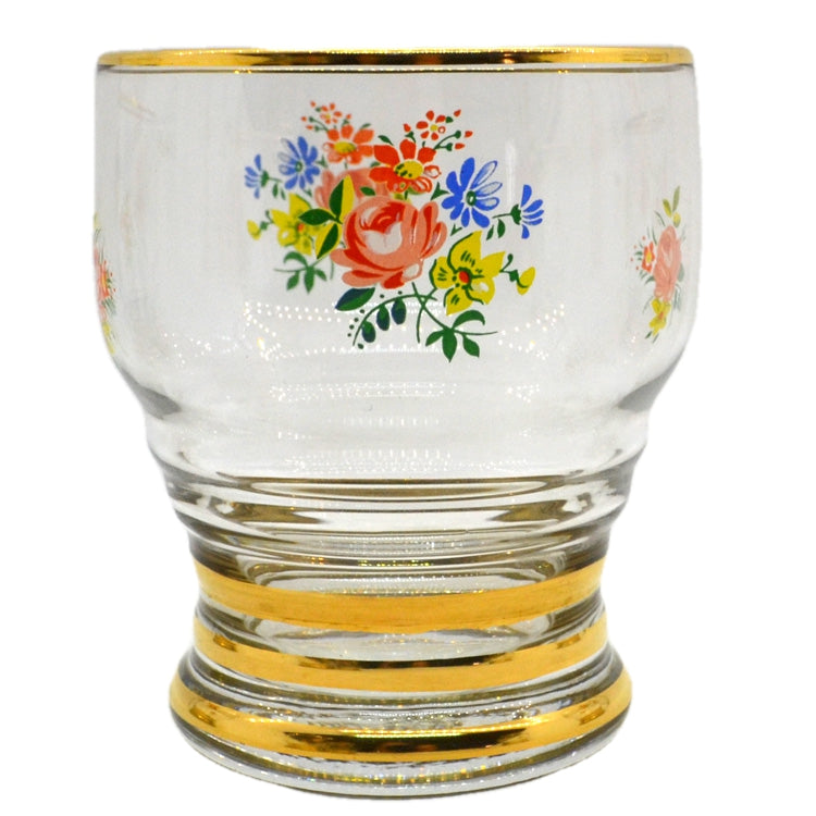 Superb Vintage Floral Painted Glass 