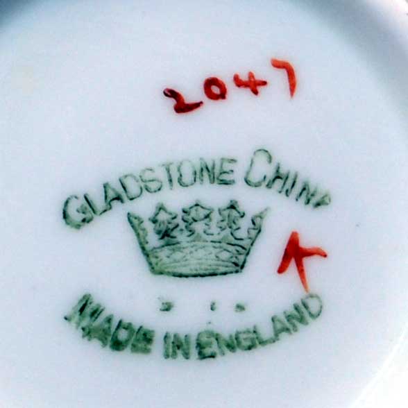 Gladstone floral china factory marks