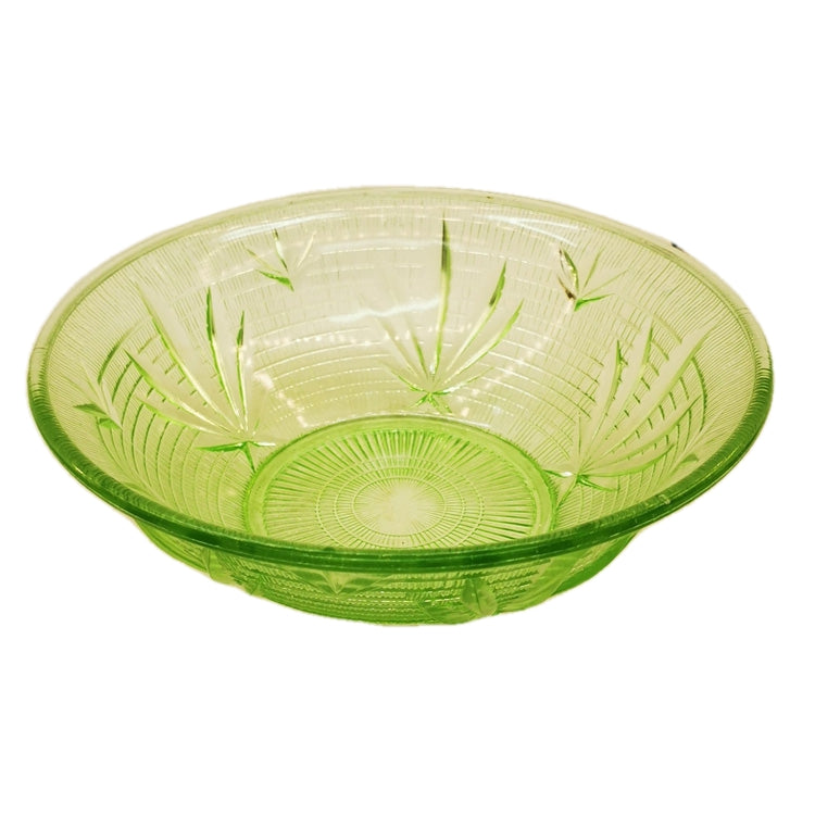 Vintage Green Pressed Glass Bowl