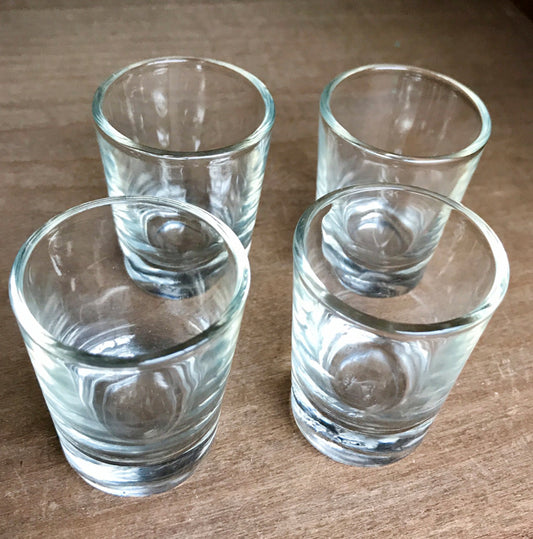 Set of four vintage glass shot glasses