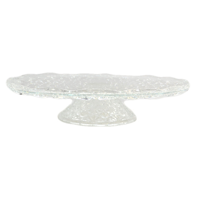 Large English Pressed Glass Cake Stand or Tazza