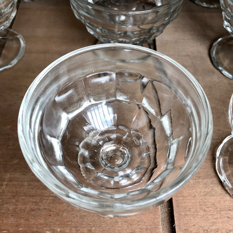 Set Of 12 Vintage Glass Ice Cream Dishes