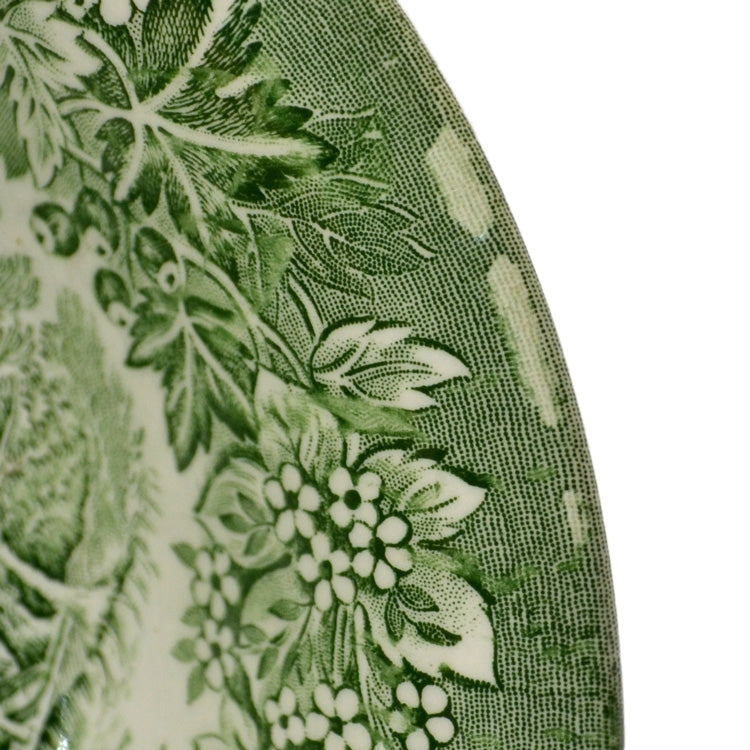English Ironstone Tableware Castle Series Green and White China Fruit Bowl