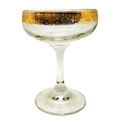 Set of 6 vintage Gilt Rimmed Champagne Coupe