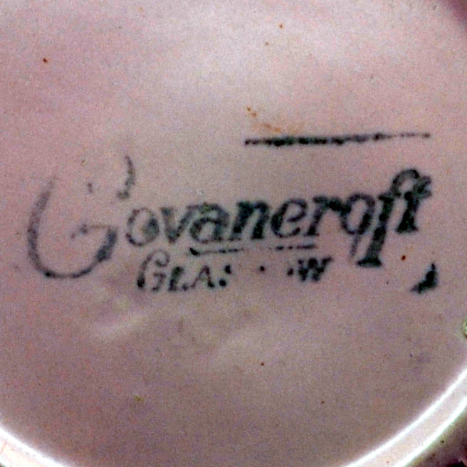Vintage Govancroft Glasgow pink ribbed studio pottery jug