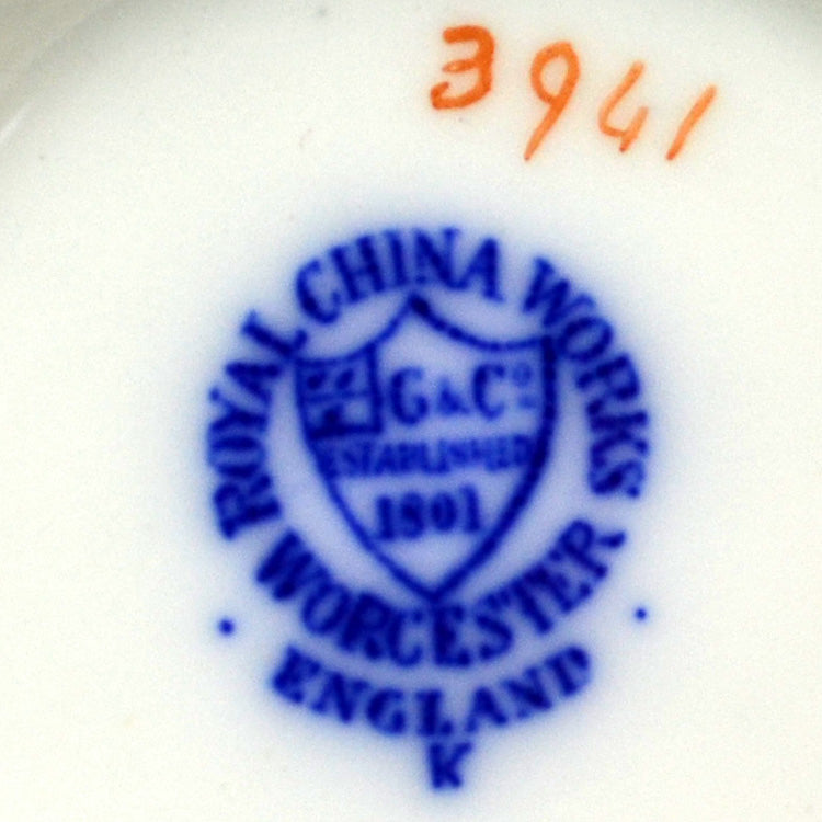 Grainger & Co Blue and White China Royal Worcester Cup and Saucer 1901