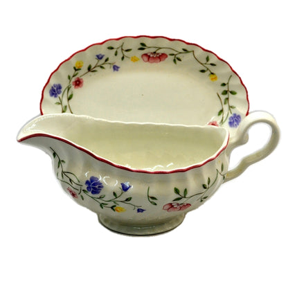 Johnson Brothers Summer Chintz China Gravy Boat and Saucer