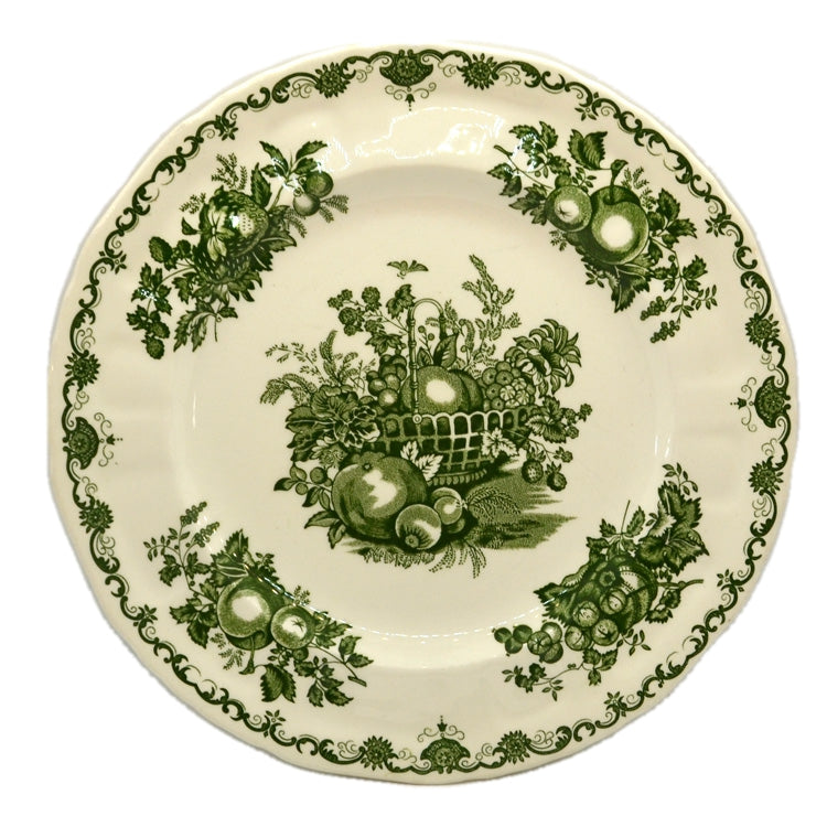 Mason's Green Fruit Basket Patent Ironstone China Dinner Plate