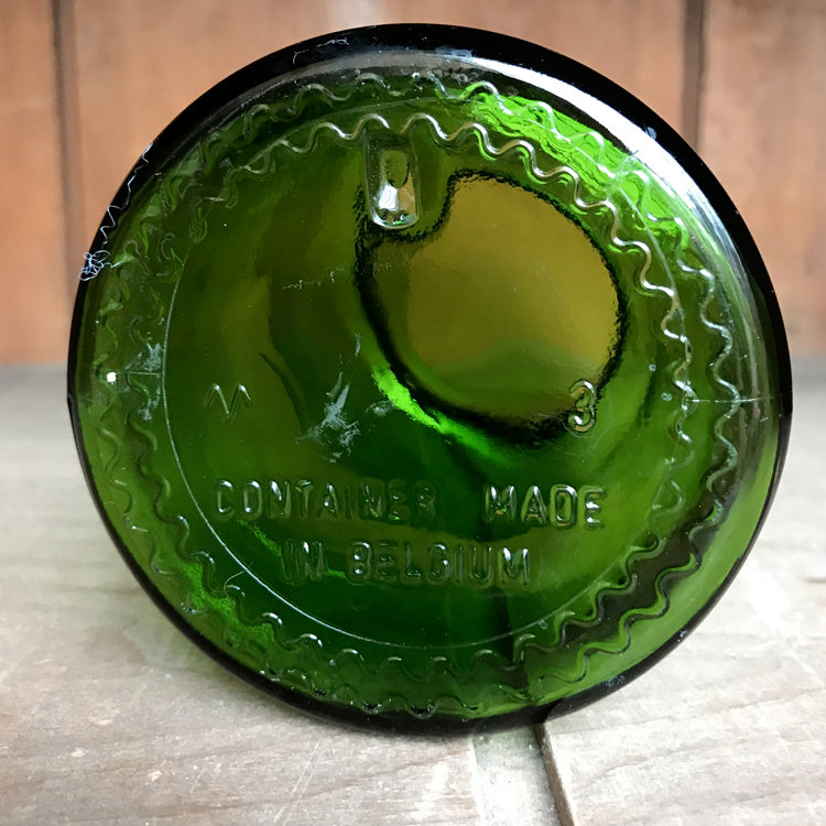 Vintage Cobalt Green Glass Jar Made In Belgium
