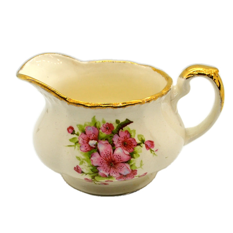 W H Grindley Cream Petal China Apple Blossom Milk Jug 1936-1954
