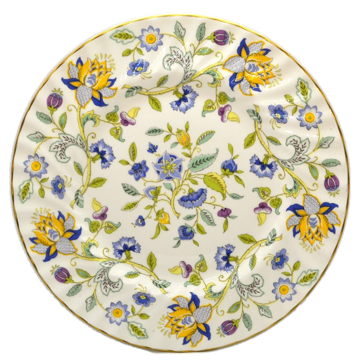 Minton China Haddon Hall Blue Gold Edge 10.75-inch Dinner Plate