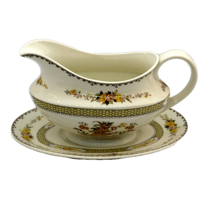 Royal Doulton China Hamilton TC1190 Gravy Boat Jug and Saucer