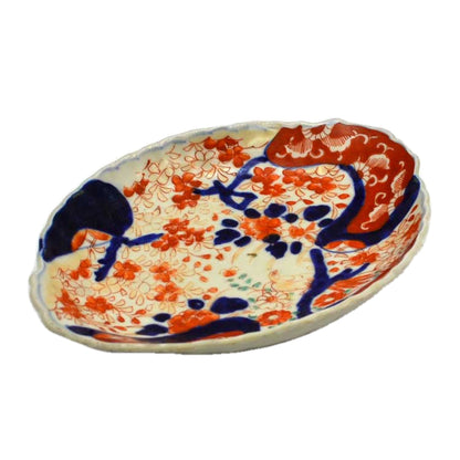 cobalt blue and orange imari china