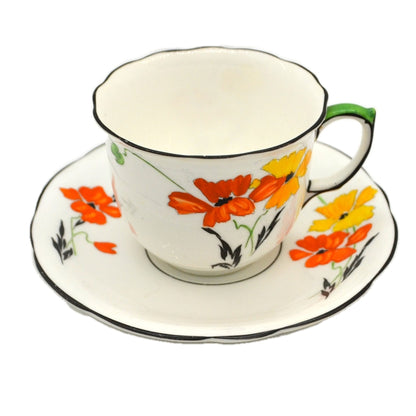 Elijah Brain Foley China 881 Corn Poppy Teacup and Saucer