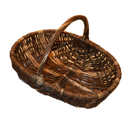 vintage rustic hazel and wicker trug basket