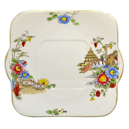 Heathcote China Pagoda Garden Cake Plate 1928