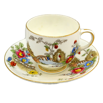 Heathcote China Pagoda Garden Teacup 1928