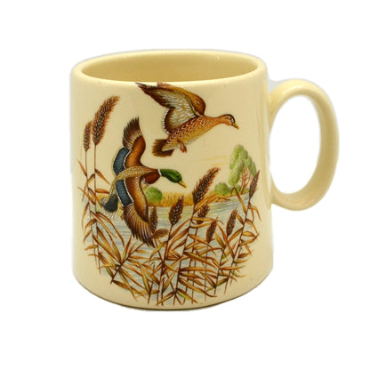 Vintage Holkham Studio Pottery Cream Glaze Mallard Duck Mug