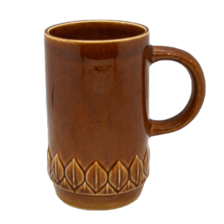 Vintage Holkham Studio Pottery Brown Leaf Mug