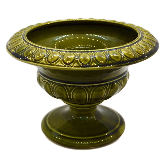 Vintage Holkham Studio Pottery Large Green Urn Vase