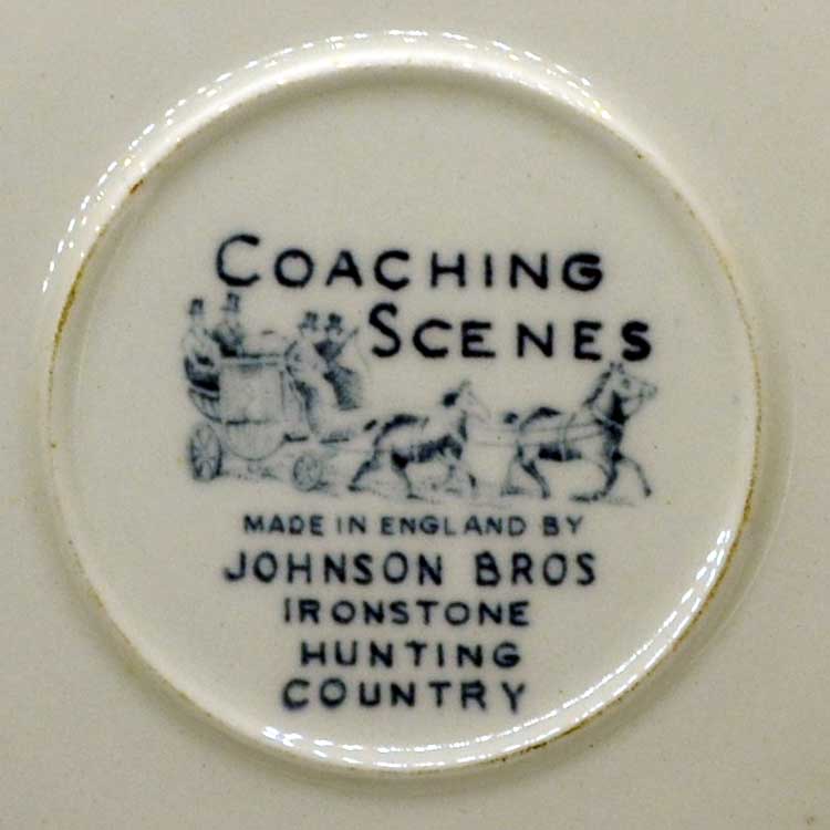 Johnson Brothers Coaching scenes hunting country china marks