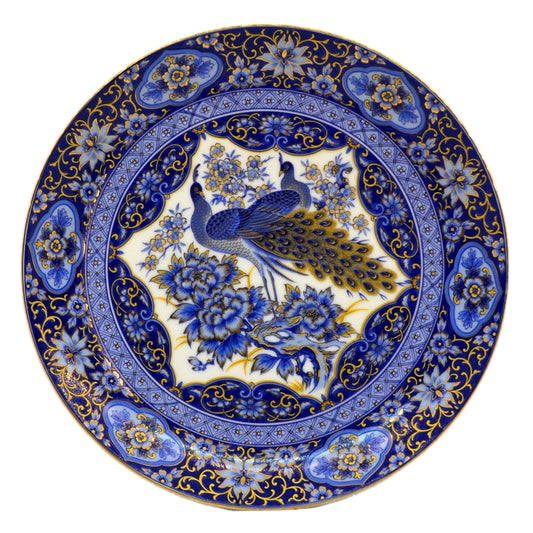 Imperial Peacock Blue and Gilt Arnart Japanese Cabinet Plate