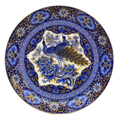 Imperial Peacock Blue and Gilt Arnart Japanese Cabinet Plate