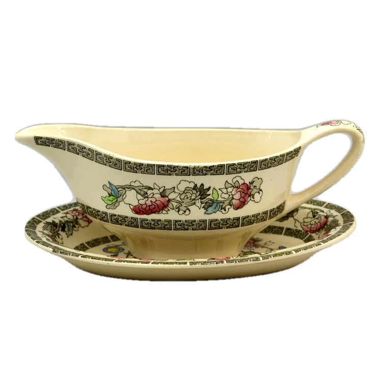 Johnson Brothers Indian Tree China Gravy Boat and Saucer